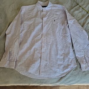 ralph lauren Dress Shirt Size Large Slim Fit White With Color Stripes blue pink